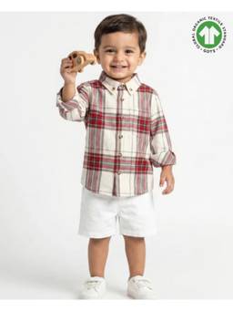 SWEETLIME BY AS - Classic Plaid Flannel Cotton Maroon Shirt