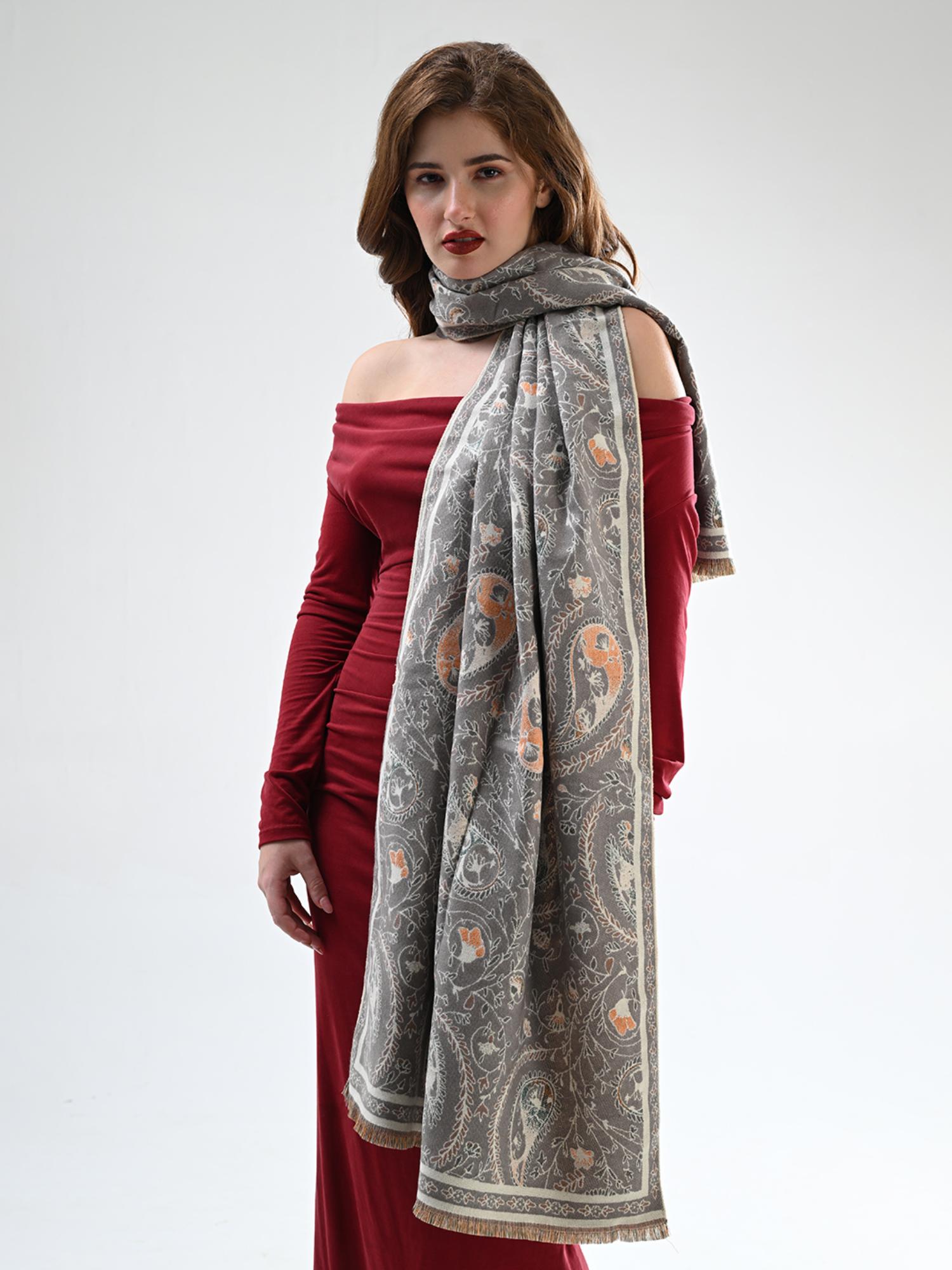 cazzano Grey Printed Stole-picture-15