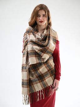 CAZZANO - Beige Checks Stole