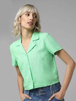 ONLY - Women Solid Green Shirt