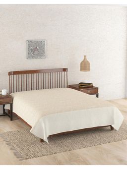 Fabindia - Beige Marzia Cotton Double Bed Cover