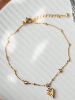 Aatmana - White Gold Plated Stones Anklet