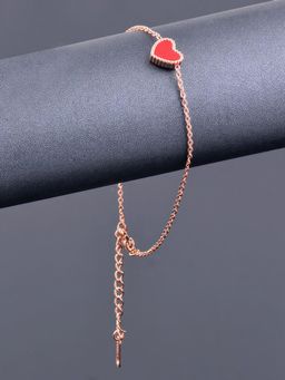Aatmana - Red Rose Gold Plated Stones Anklet