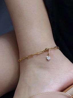 Inaya Accessories - White 18K Gold Plated Stones Anklet