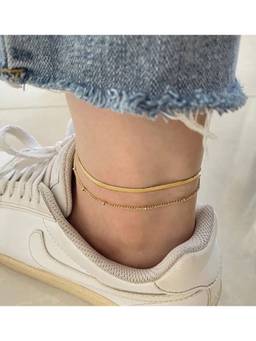 Inaya Accessories - Gold 18K Gold Plated Statement Anklet
