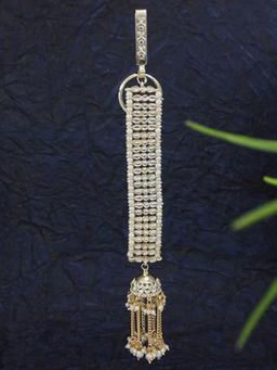 I Jewels - White Gold Plated Kundan Challa Body Chain
