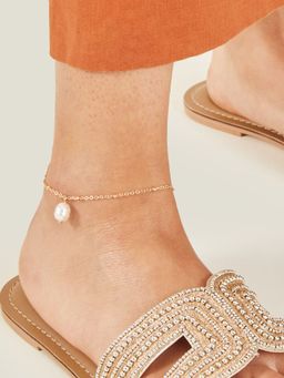 Accessorize London - White Pearl Anklet