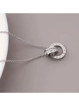 Aatmana - White Silver Plated Stones Necklace