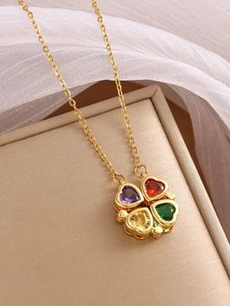 Aatmana - Multi-Color Gold Plated Stones Necklace