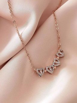 Aatmana - White Rose Gold Plated Stones Necklace