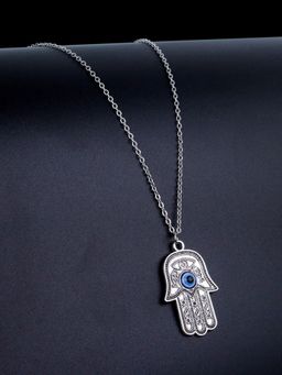 Aatmana - Blue Silver Plated Stones Necklace