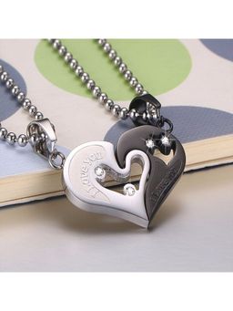 Aatmana - White Silver Plated Stones Necklace