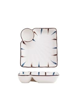 Voncasa - Plate-For Snacks-Attached Bowl 500 Ml