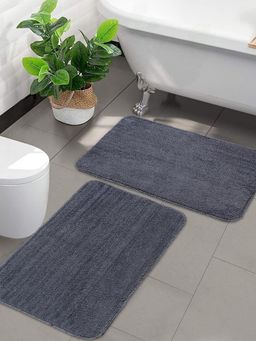 Saral Home - Microfiber Bath Mat Pack Of 2 (Grey, 50 x 80 cm)