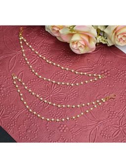 NVR - Pearl Studded Classic Gold-Plated Ear Chain