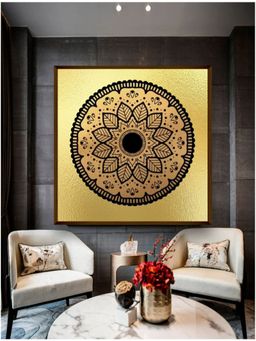 The Art House - Black Gold-Toned The Mandala Art Painting