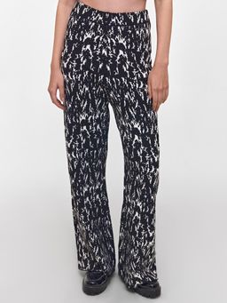 Cover Story - Black Boot Cut Printed Trouser