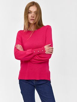 Cover Story - Pink Round Neck Knit Top