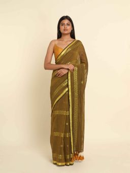 Suta - Mustard Woven Design Cotton Blend Saree
