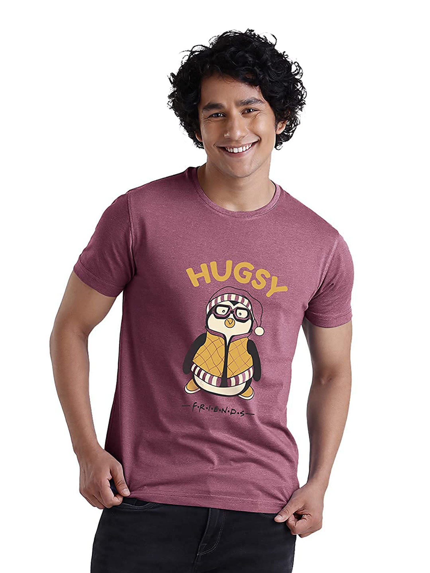 F.R.I.E.N.D.S Hugsy Maroon T-Shirts (XS 