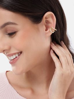 Carlton London - Gold Plated Pearl and Cz Fancy Ear Cuff