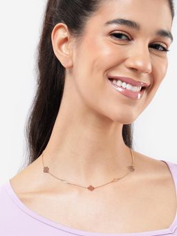 Carlton London - Rose Gold Plated Four Clover Fancy Necklace