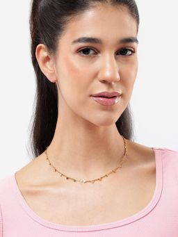 Carlton London - Gold Plated Compact Elongated Link Necklace