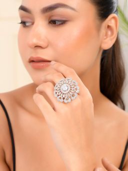 Silvermerc Designs - White American Diamond and Silver Plated Ring