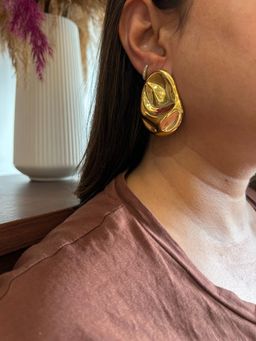 AMOSSH - 18K Gold Plated Bella Big Stud Earrings