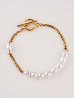 Palmonas - White Pearl Cascade Link Bracelet