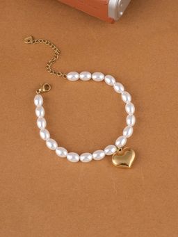 Palmonas - White Pearl and Gold Plated Bracelet
