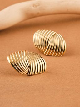 Palmonas - Gold Alice Swirl Fan Stud Earrings