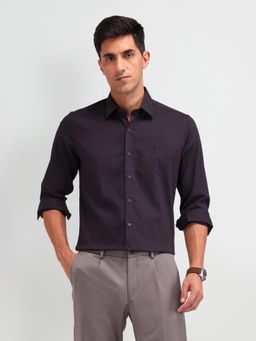 Arrow Newyork - Stripes Red Full Sleeves Collar Neck Shirt