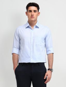 Arrow - Geometric Blue Full Sleeves Collar Neck Shirt