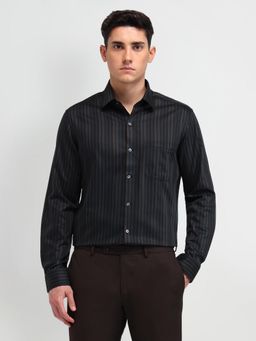 Arrow - Stripes Green Full Sleeves Collar Neck Shirt