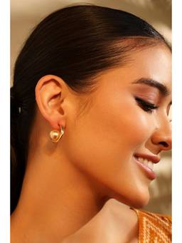 Biba - Women Gold Pearl Alloy Pair Of Earrings
