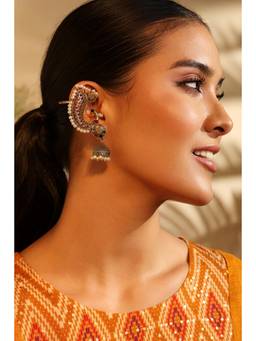 Biba - Women Multi-Color Stones Brass Pair Of Earrings