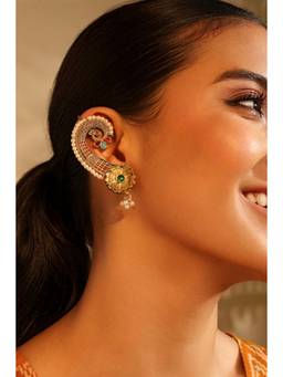 Biba - Women Multi-Color Stones Brass Pair Of Earrings