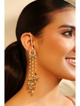 Biba - Women Multi-Color Stones Brass Pair Of Earrings