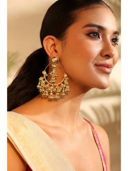 Biba - Women Multi-Color Pearl Brass Pair Of Earrings