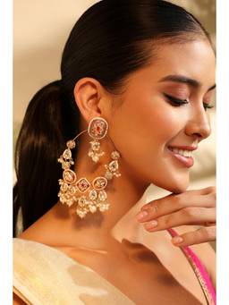 Biba - Women Multi-Color Stones Brass Pair Of Earrings