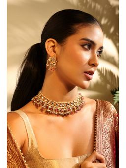 Biba - Women Multi-Color Stones Brass Jewellery Set