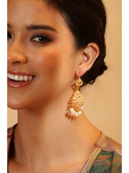 Biba - Women White Stones Brass Pair Of Earrings