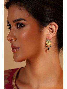 Biba - Women Green Stones Brass Pair Of Earrings