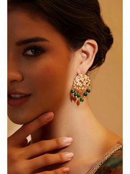 Biba - Women Green Stones Brass Pair Of Earrings
