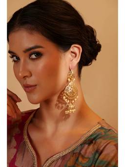Biba - Women Gold Pearl Brass Pair Of Earrings