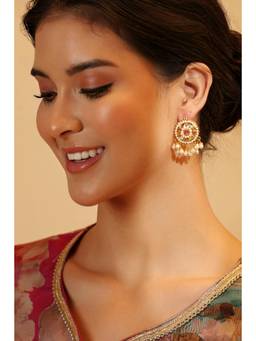 Biba - Women Multi-Color Stones Brass Pair Of Earrings