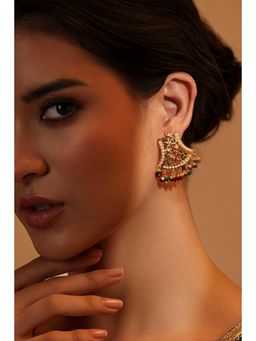 Biba - Women Multi-Color Stones Brass Pair Of Earrings