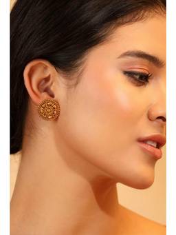 Biba - Women Gold Statement Brass Pair Of Earrings