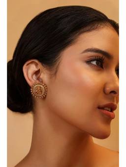 Biba - Women Gold Temple Brass Pair Of Earrings